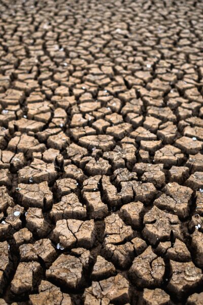 Arid land with dry and cracked ground,global warming