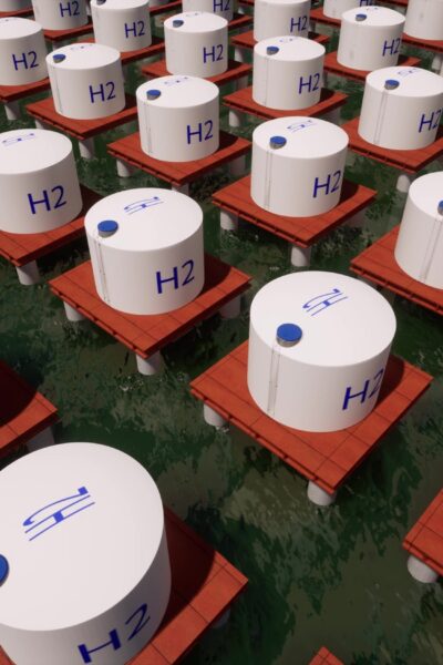Hydrogen H2 Renewable alternative green eco energy concept Modern technology Ecological future