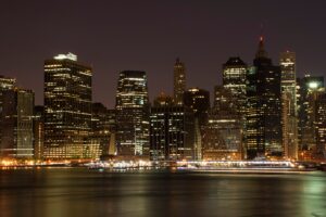 Manhattan at night, New York, United States