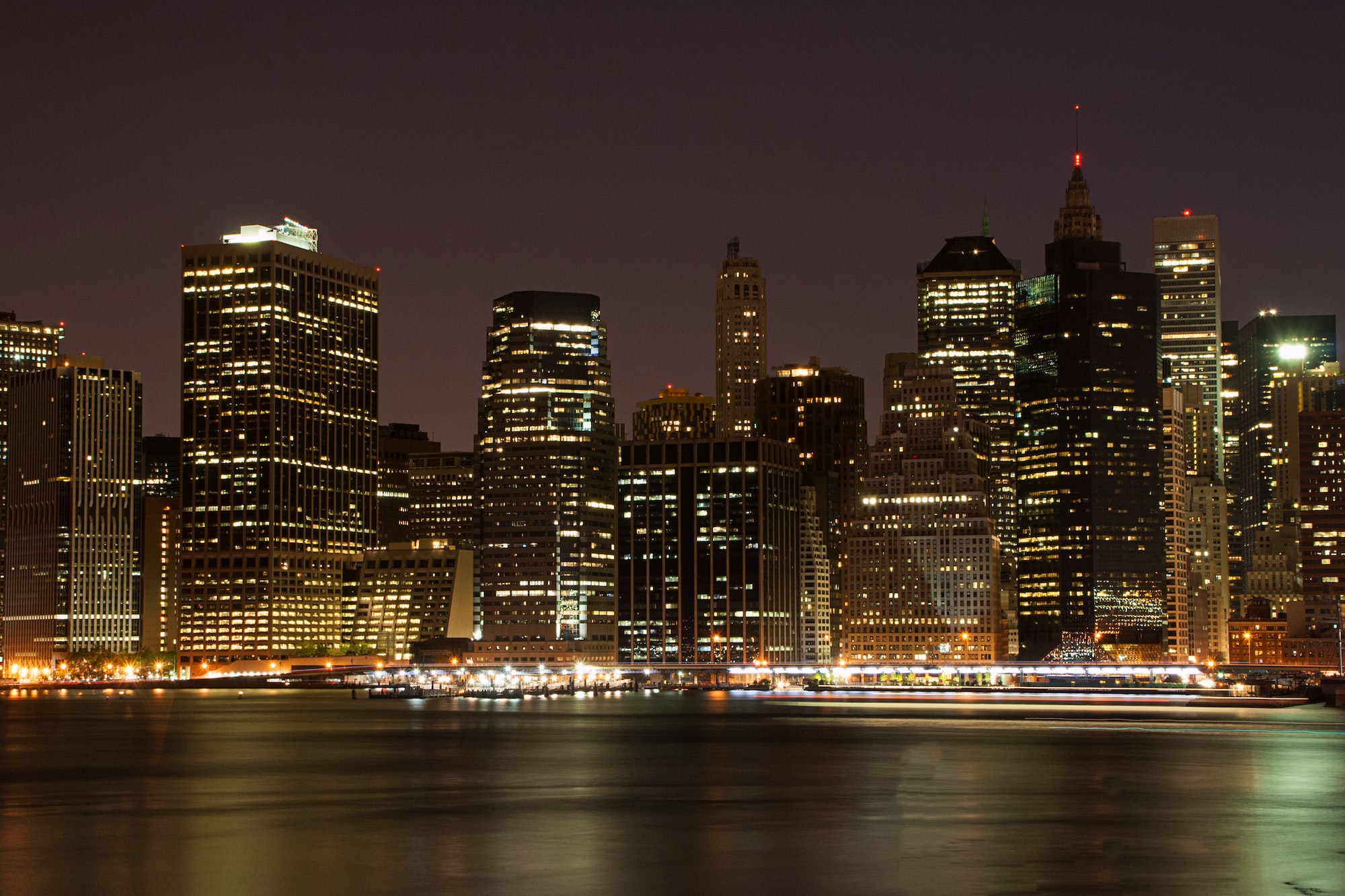 Manhattan at night, New York, United States