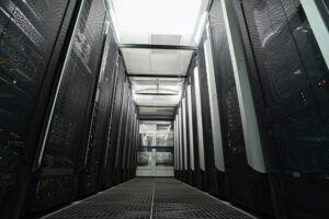 Aisle of server room in data center