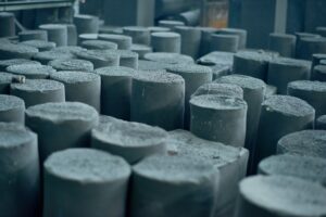 Rows of Graphite Manufactured Articles